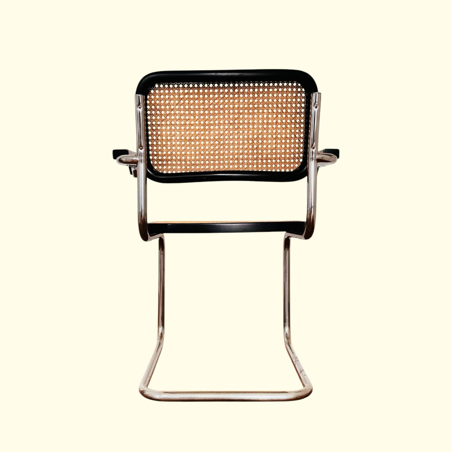 Pair of B64 armchairs with armrests Marcel Breuer