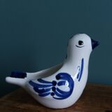 Zoomorphic bird ashtray, hand-decorated ceramic GL, Italy.