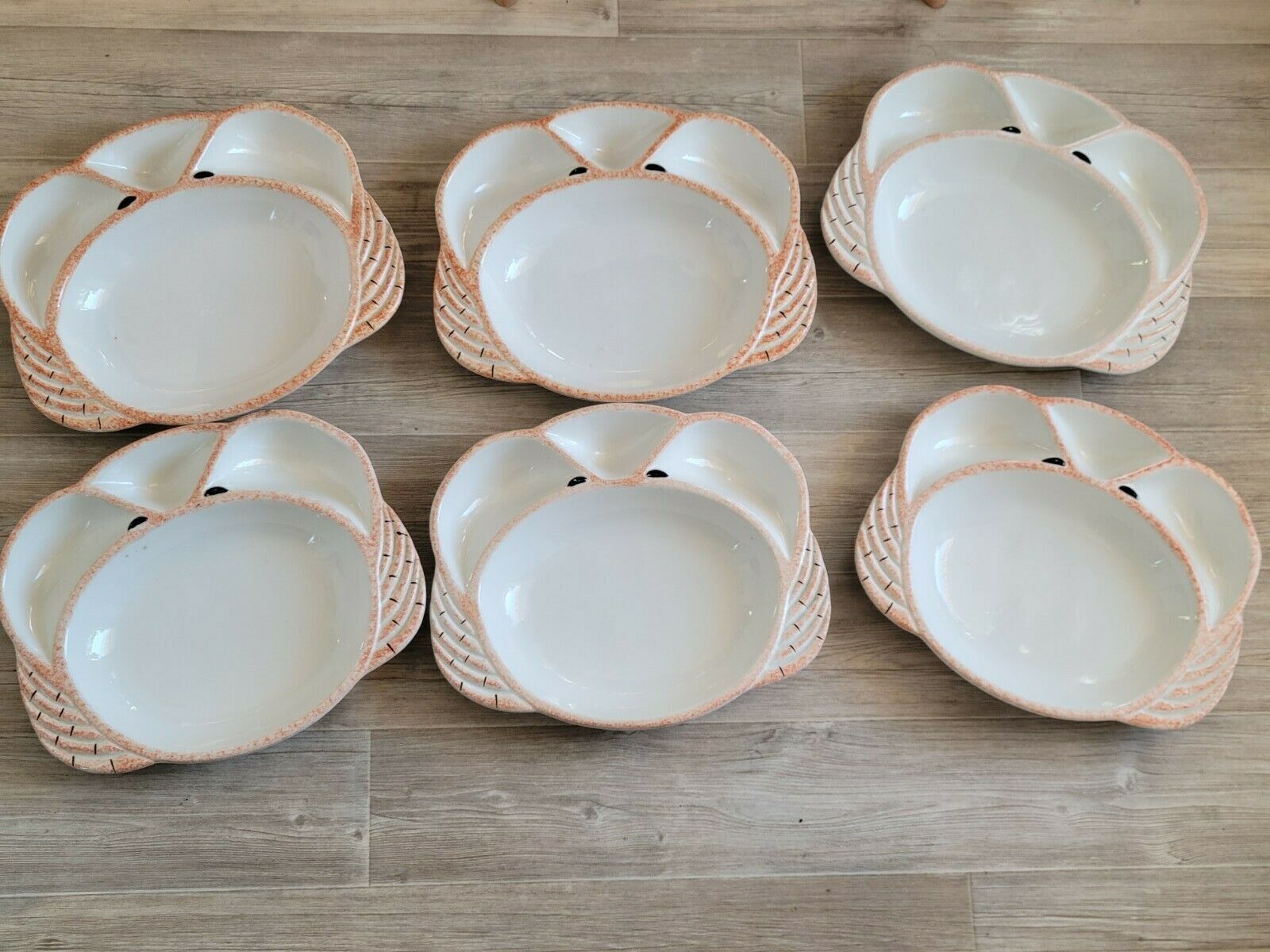 6 compartmentalized plates form crustacean crab