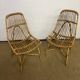 Paire de chaises en rotin & bambou