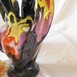 Multicolored flamed ceramic vase Vallauris
