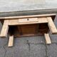 Renovated 19th-century solid oak farmhouse coffee table.