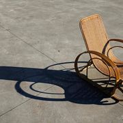 XXL Mid Century Modern pair of bamboo and rattan sun loungers