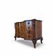 serpentine commode in antique walnut