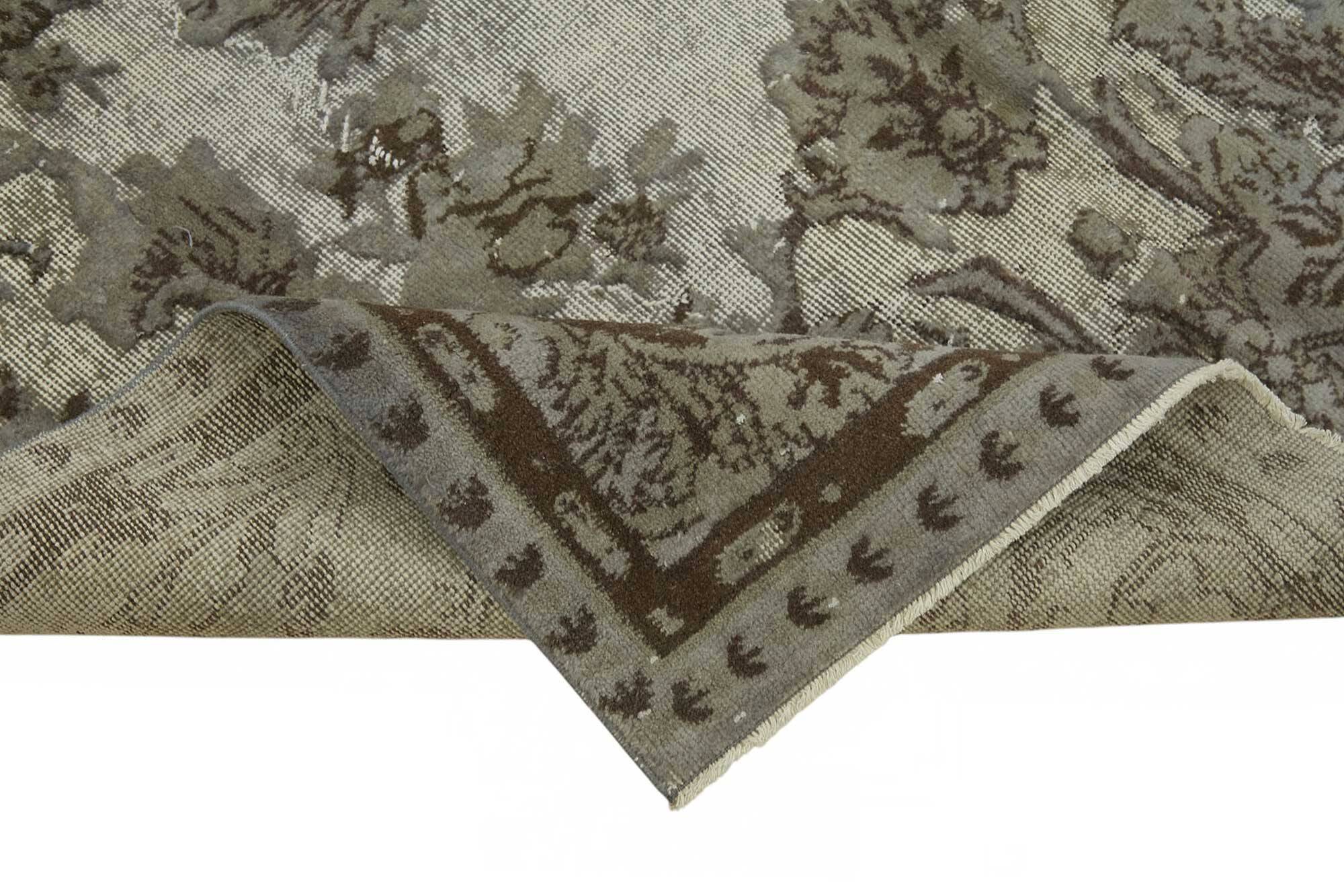 Overdyed Wool Vintage Handmade Carved Rug 168 cm x 287 cm