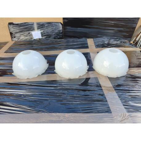 3 white opaline glass tulips from the 1960s