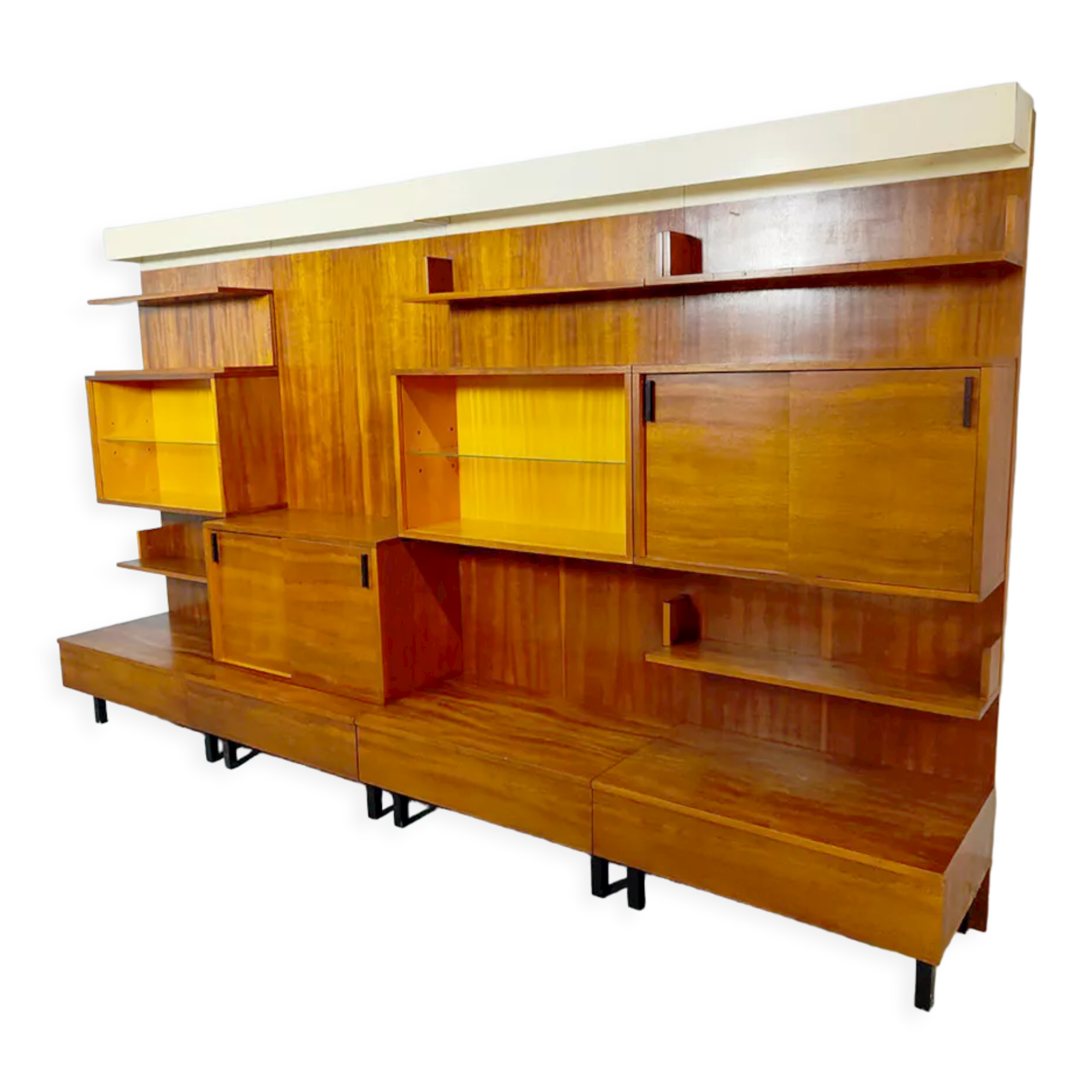 Vintage italian design modular wall unit bookcase xl
