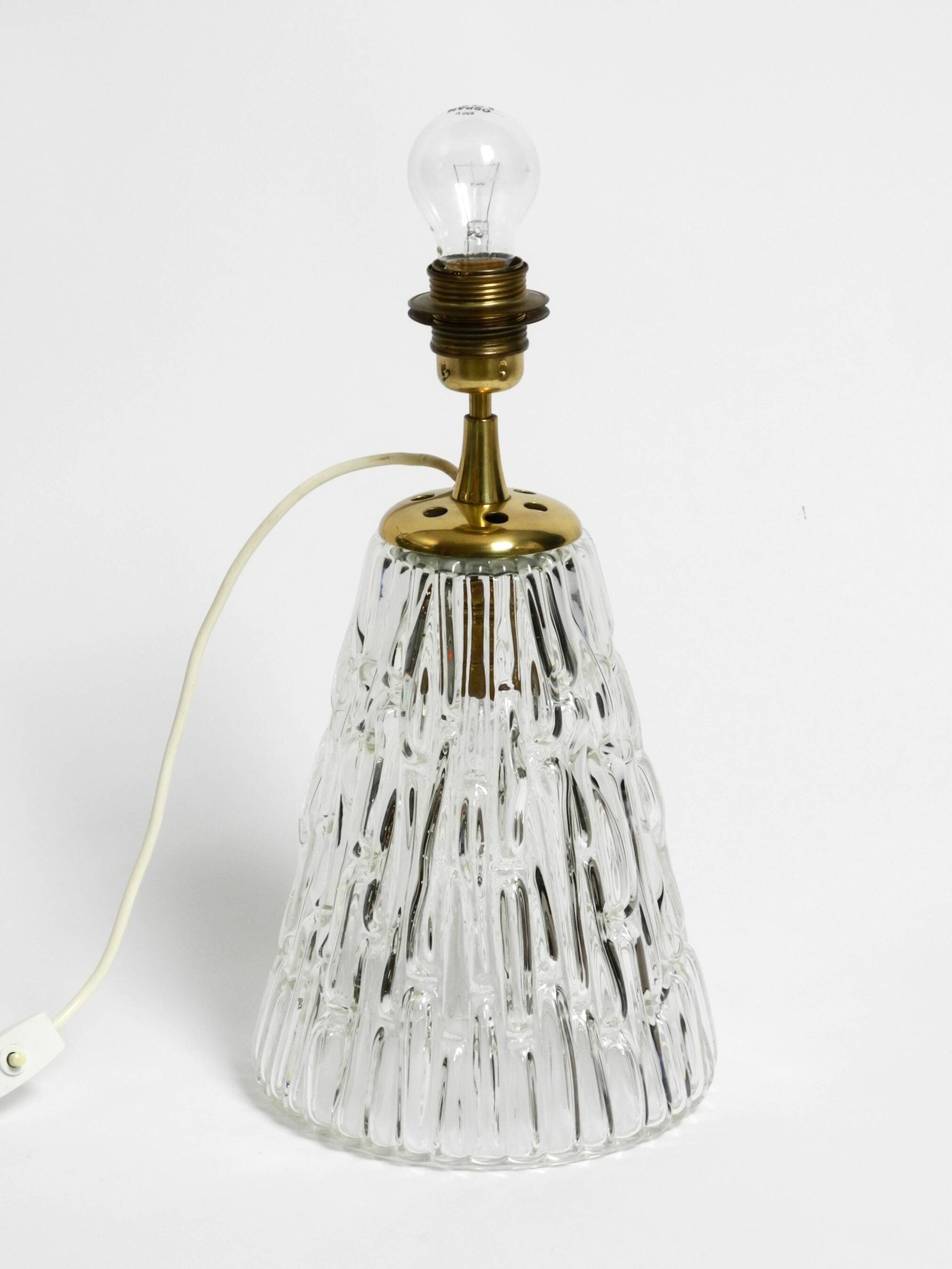 Heavy large Mid Century Modern glass table lamp by Rupert Nikoll Vienna | h