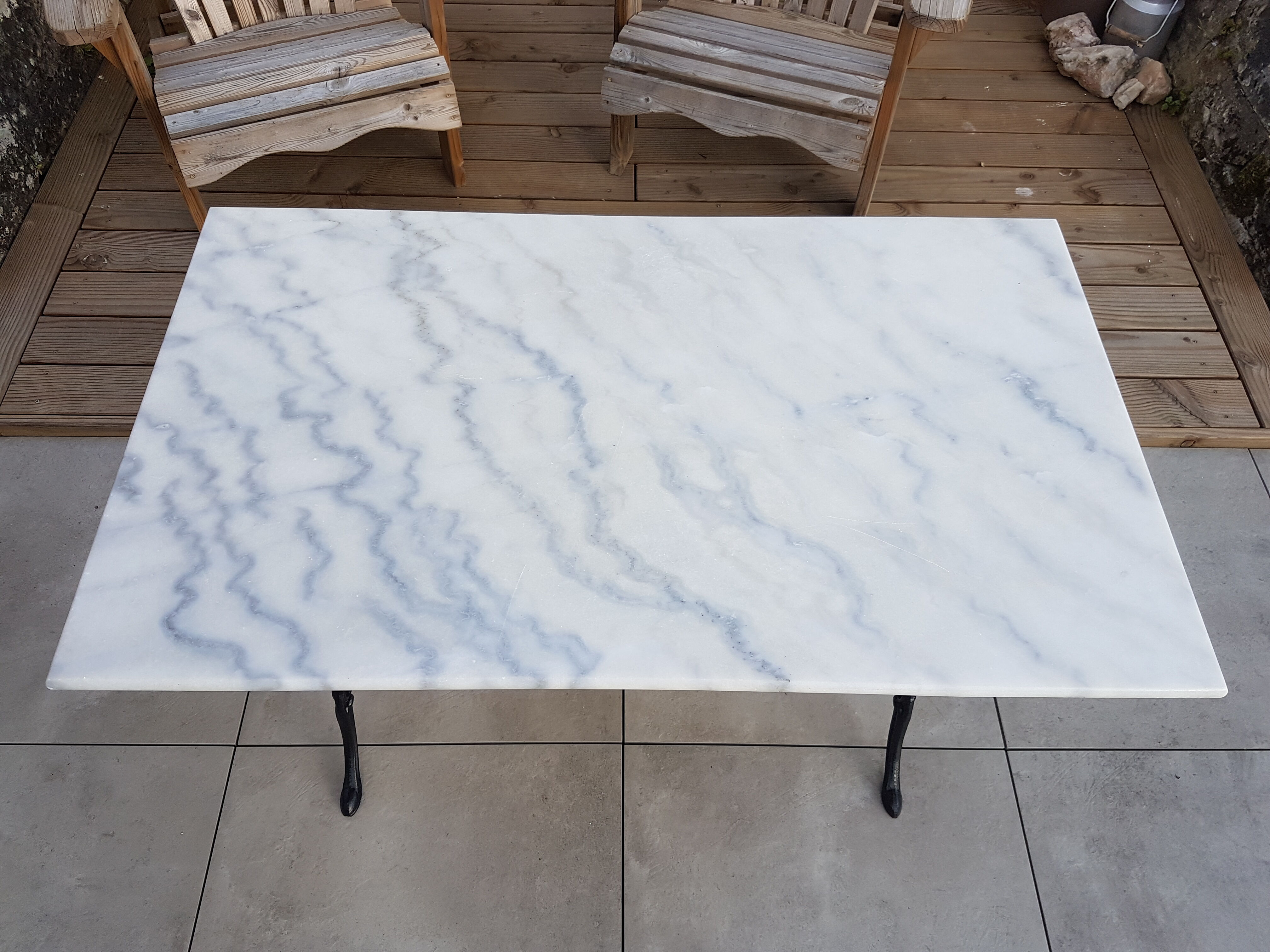 Marble tray bistro table