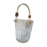 Ice bucket with gold and teak handle