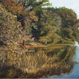 Oli painting in golden frame