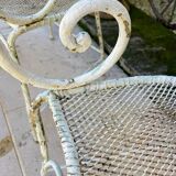 Pair of metal garden armchairs, 19th century