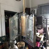 Chrome brass chandelier and cut crystal