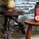 Tripod stool Art-popular vines, solid wood top