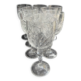 10 Bohemian cut crystal wine glasses