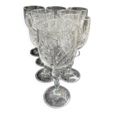 10 Verres à vin cristal taillé Bohême