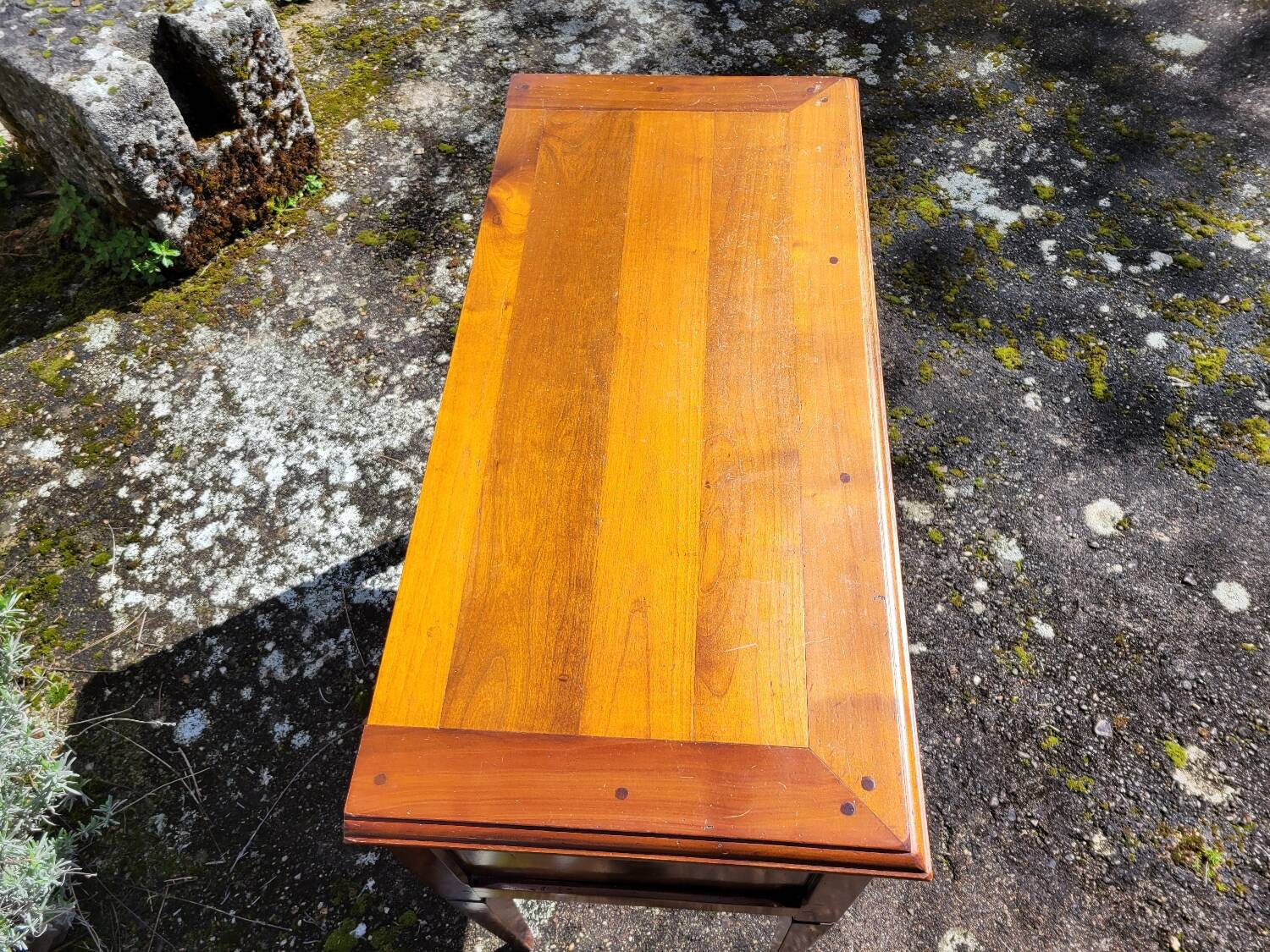 Cherrywood console chest of drawers with 3 drawers