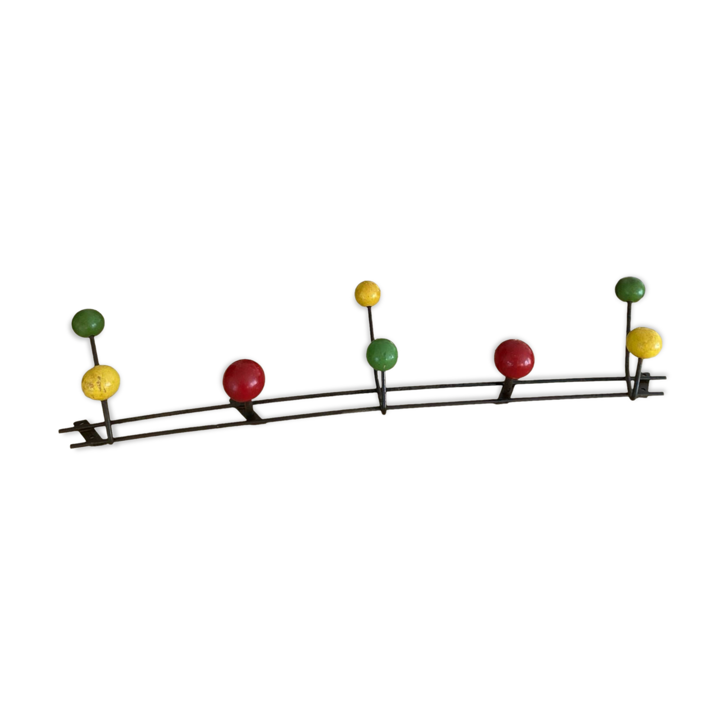 Wall coat rack with vintage balls
