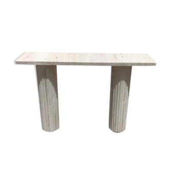 Natural travertine rectangular console - 100x30