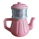 small pink ceramic coffee maker