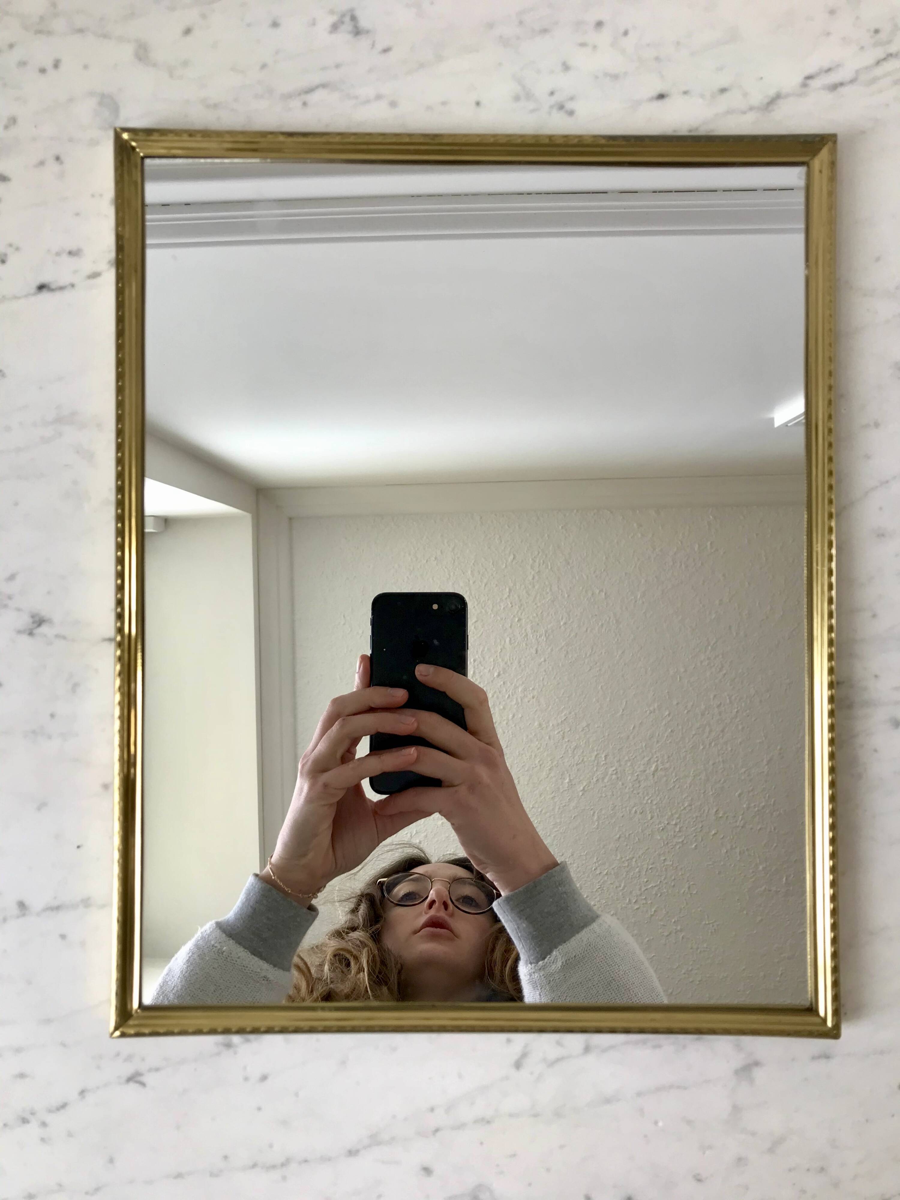 Gilded brass mirror from the 40s and 50s