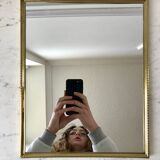 Miroir en laiton doré années 40-50