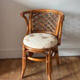 Fauteuil en rotin années 80