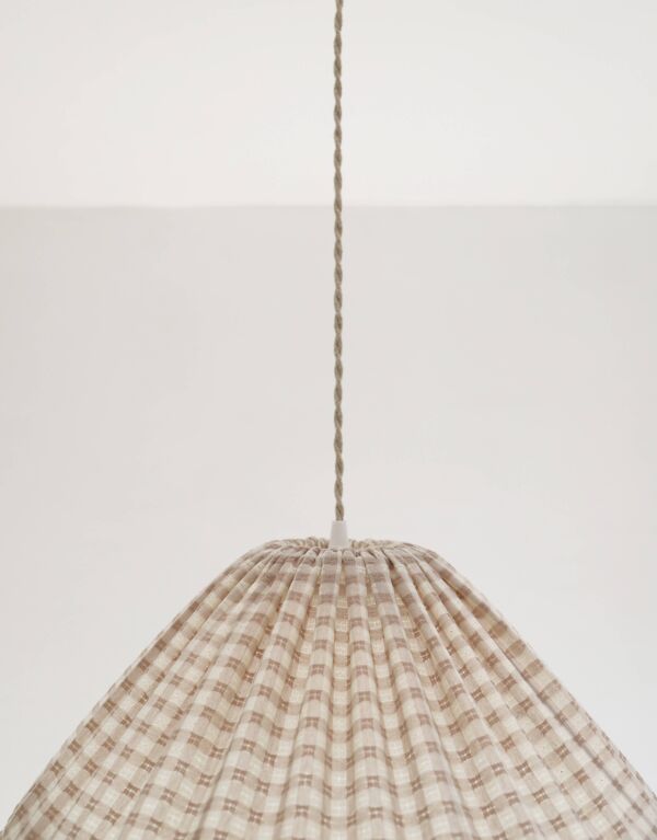 Suspension vichy forme conique ''Malala vichy sable et blanc cassé