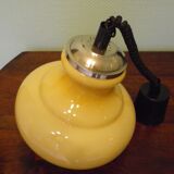 Suspension up and down, opaline lampshade, chrome metal, volvit system