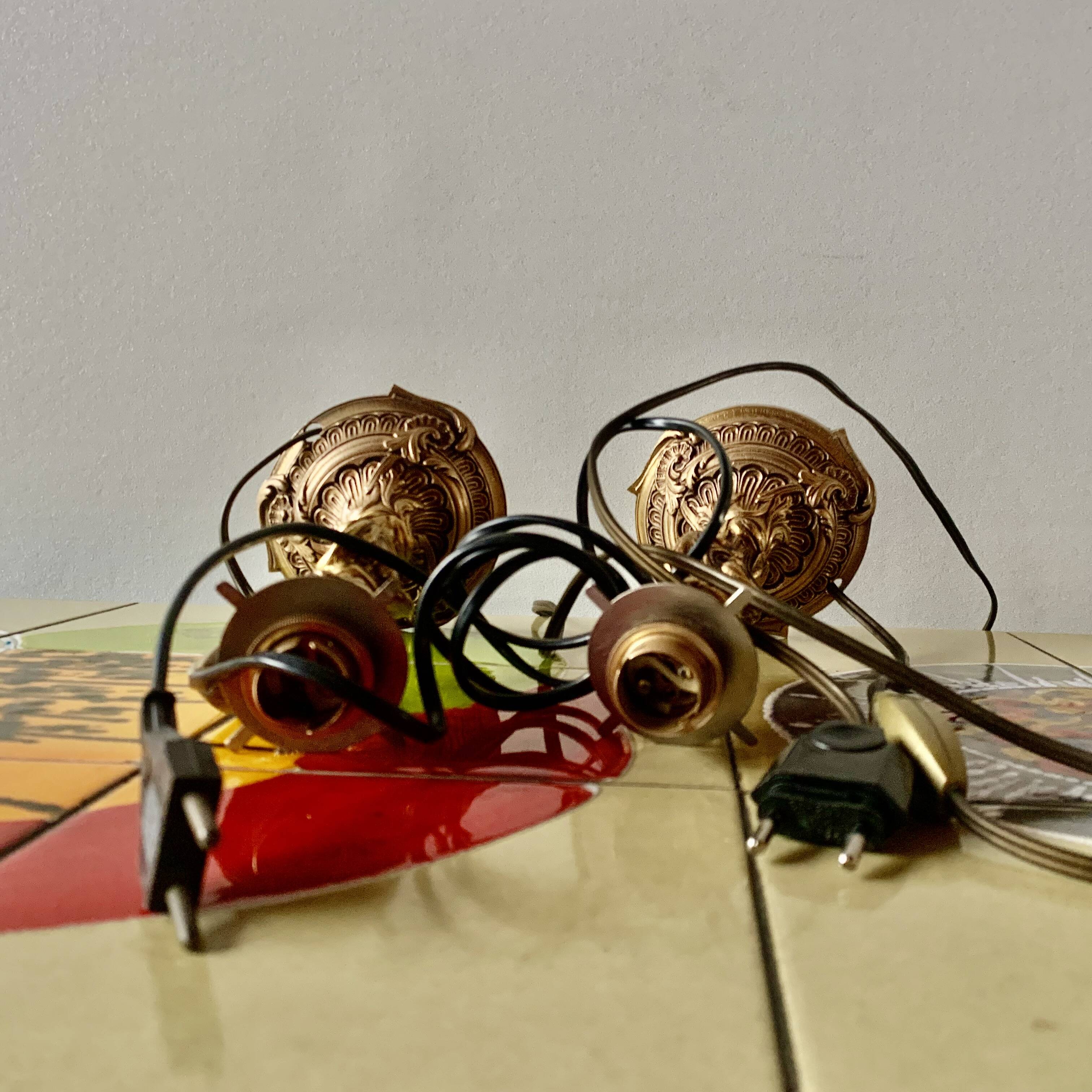 Pair of vintage brass lamps