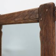 Antique oak rustic wall mirror, France ca. 1820