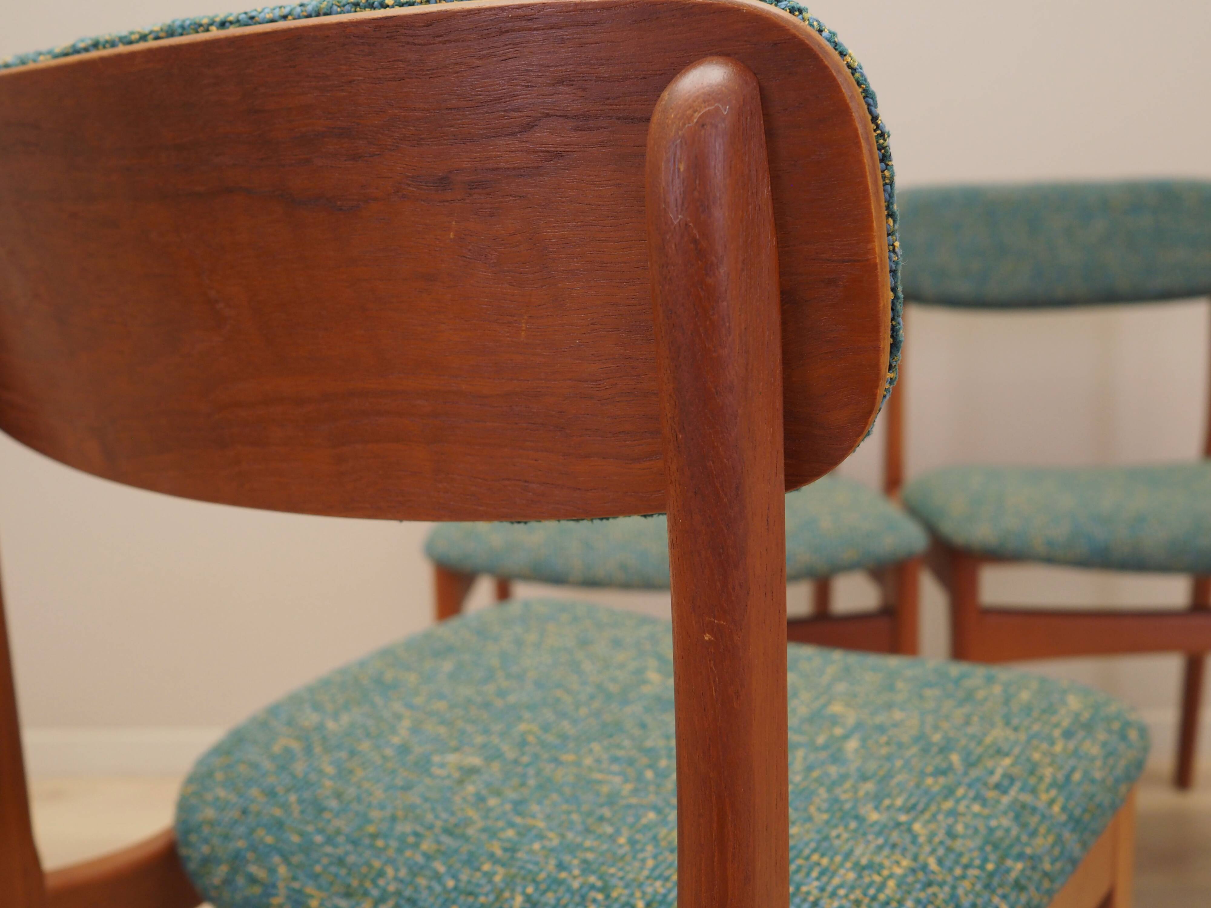 Set of six teak chairs, Danish design, 1960s, manufacture: N. & K. Bundgaar