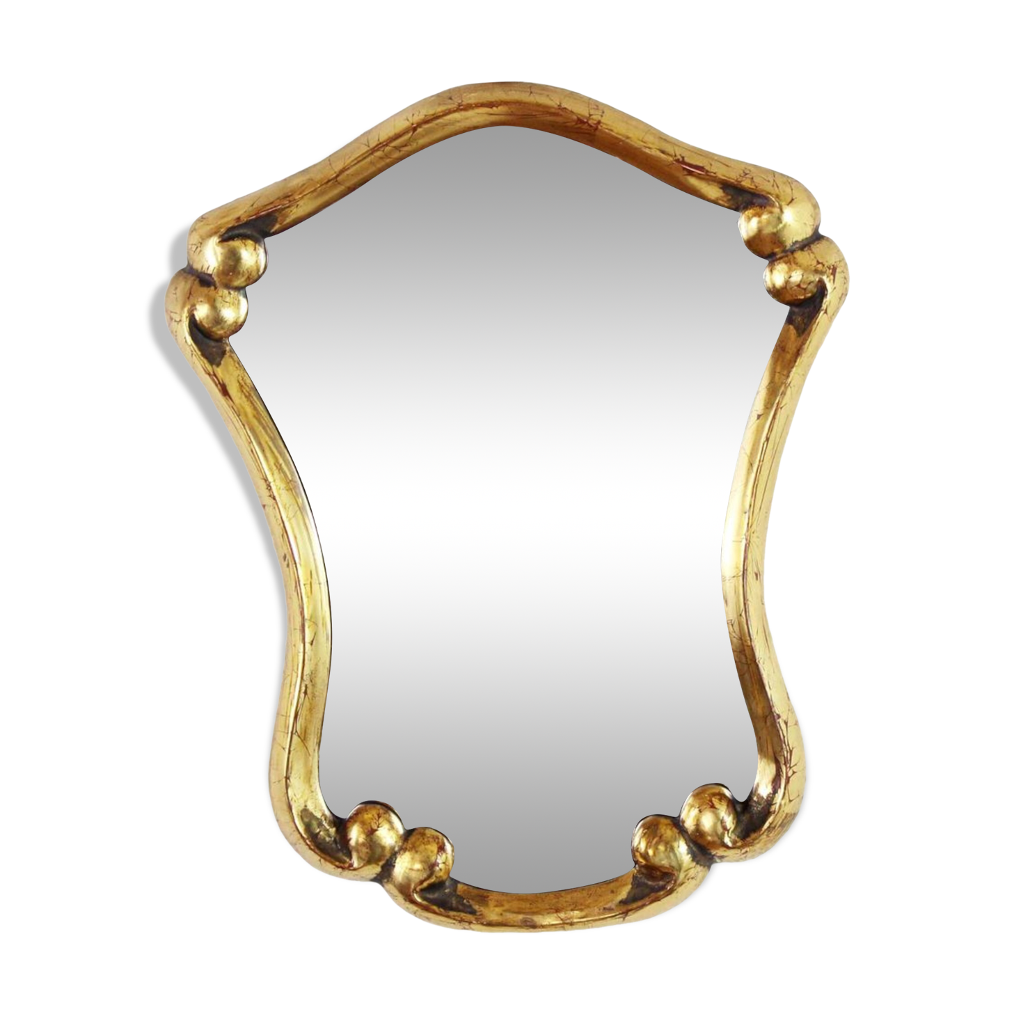 Mirror in gilded wood with leaf