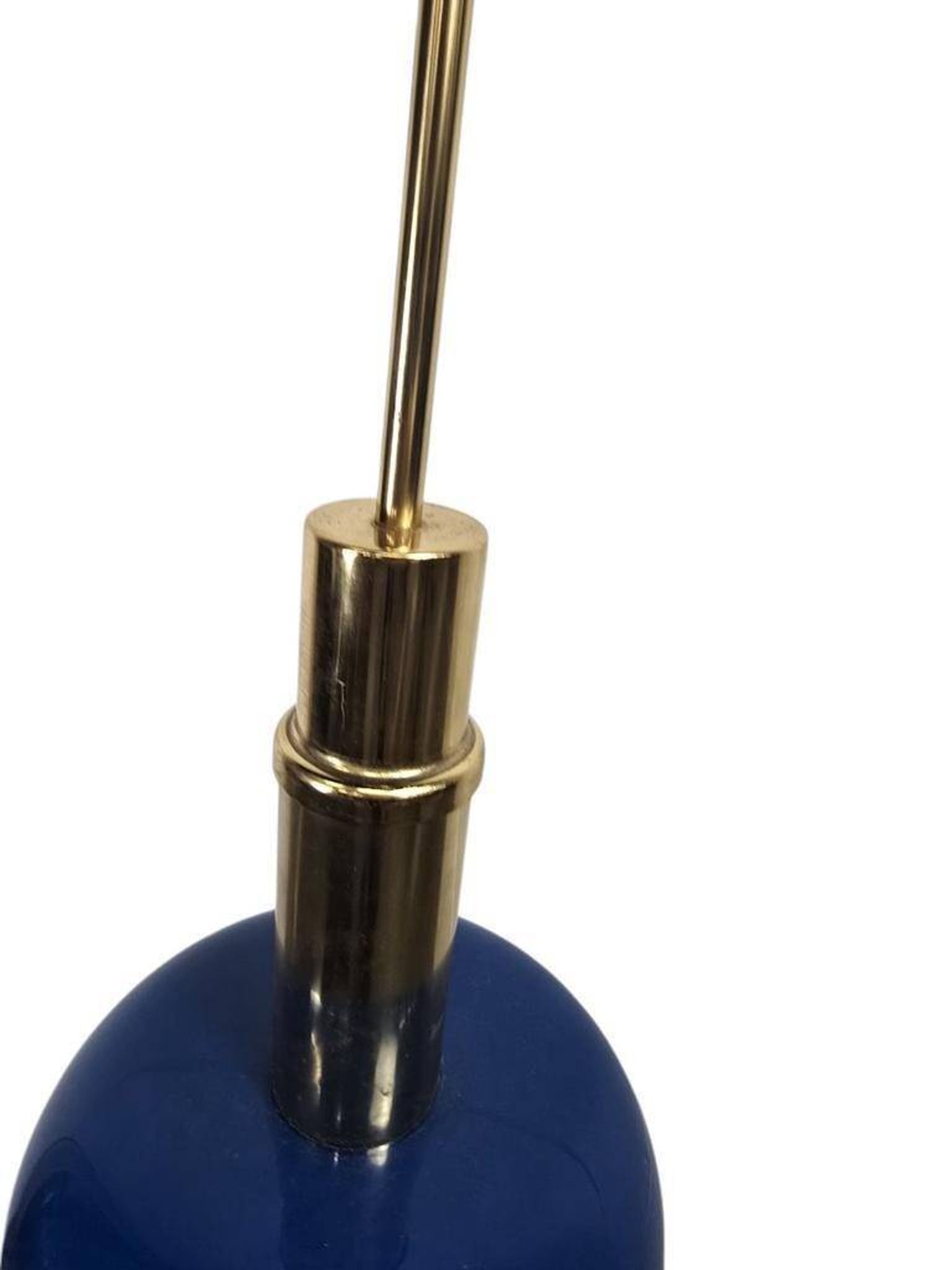 Lampadaire/lampe de table vintage bleue en verre