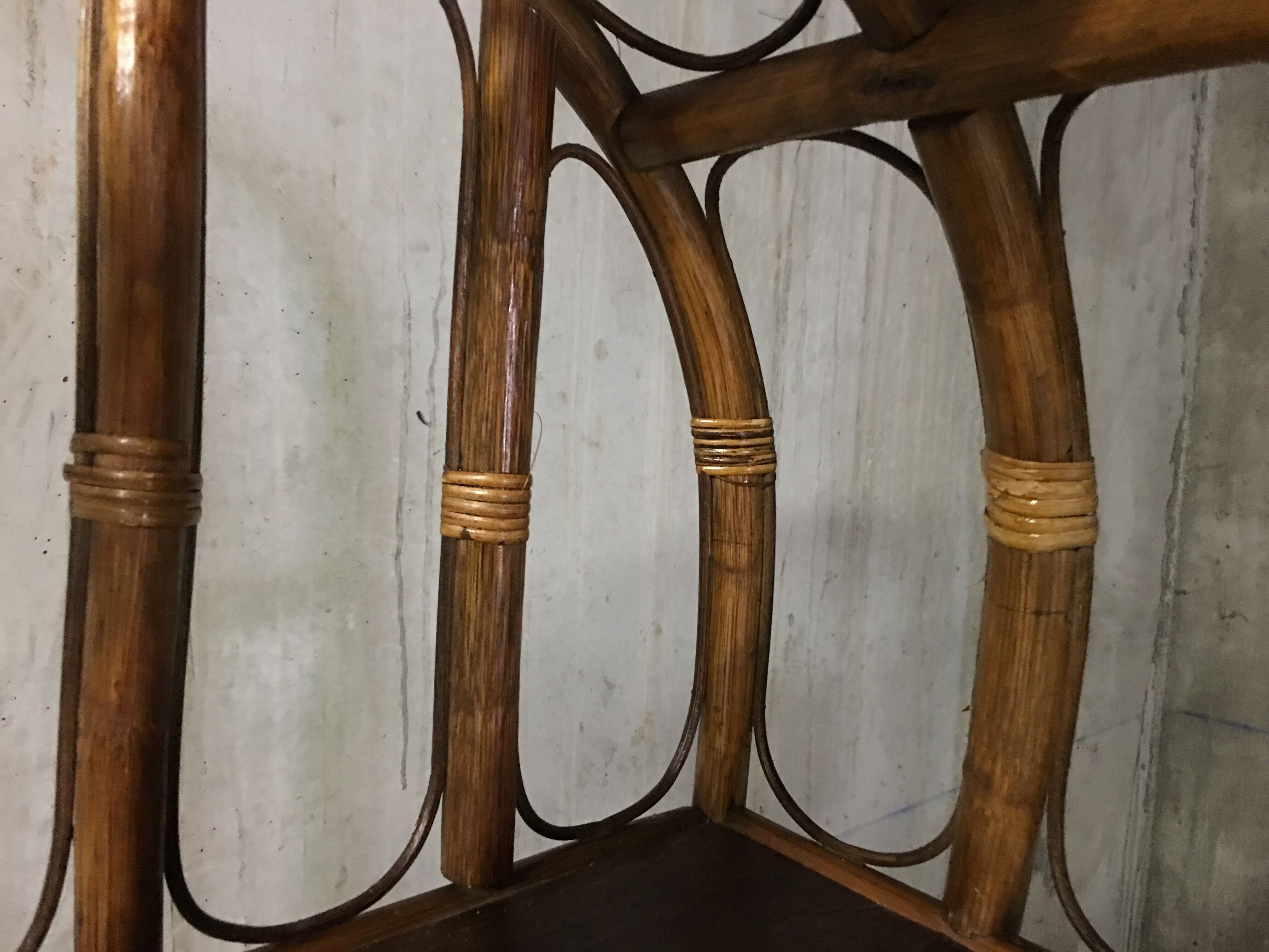 Rattan bookcase 70s