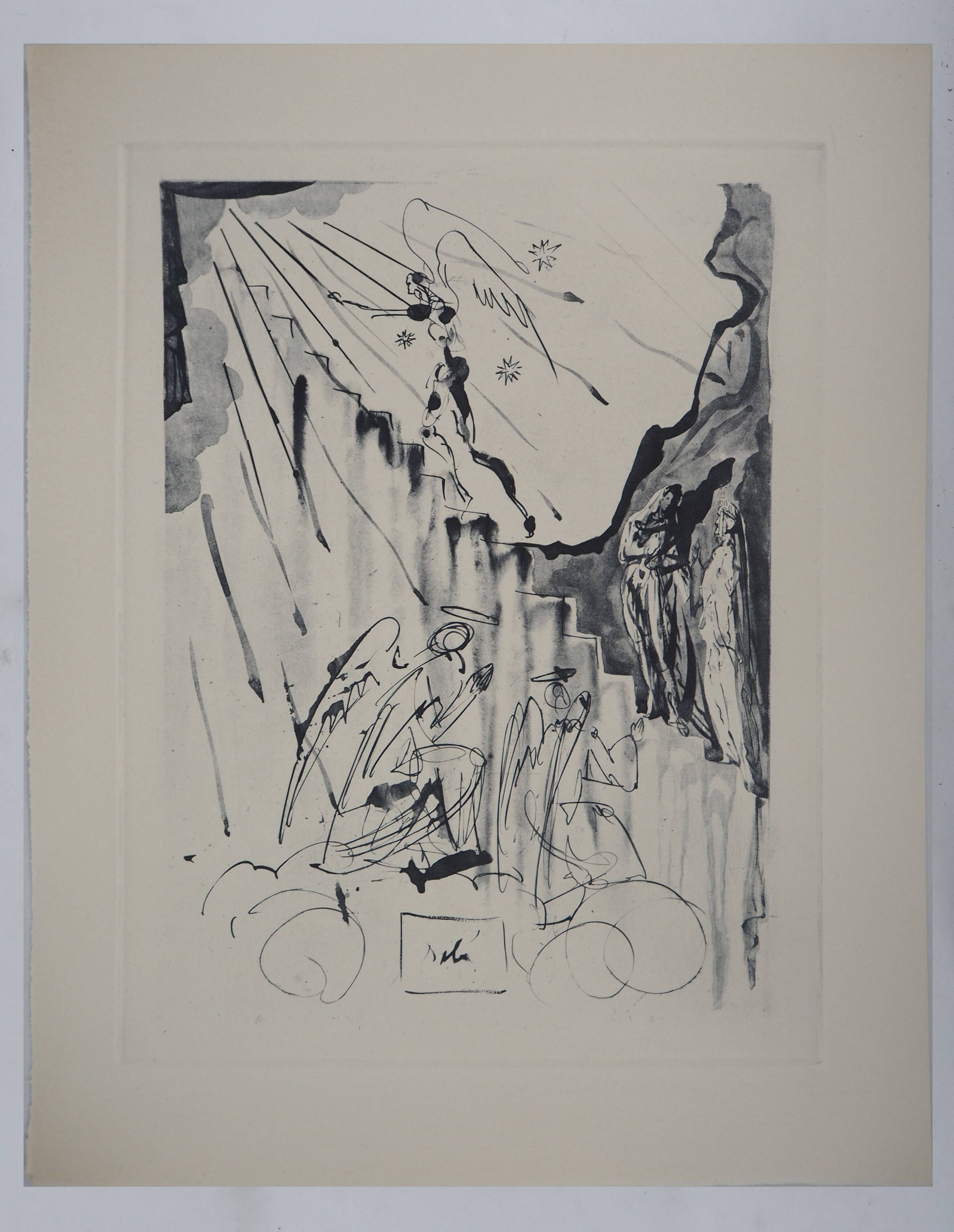 Salvador Dali: Divine Comedy, The Mystic Ladder, signed engraving