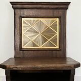 Wall shelf, straw marquetry