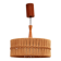 Vintage Temde Hanging Lamp with Teak and Raffia 1960s Germany.