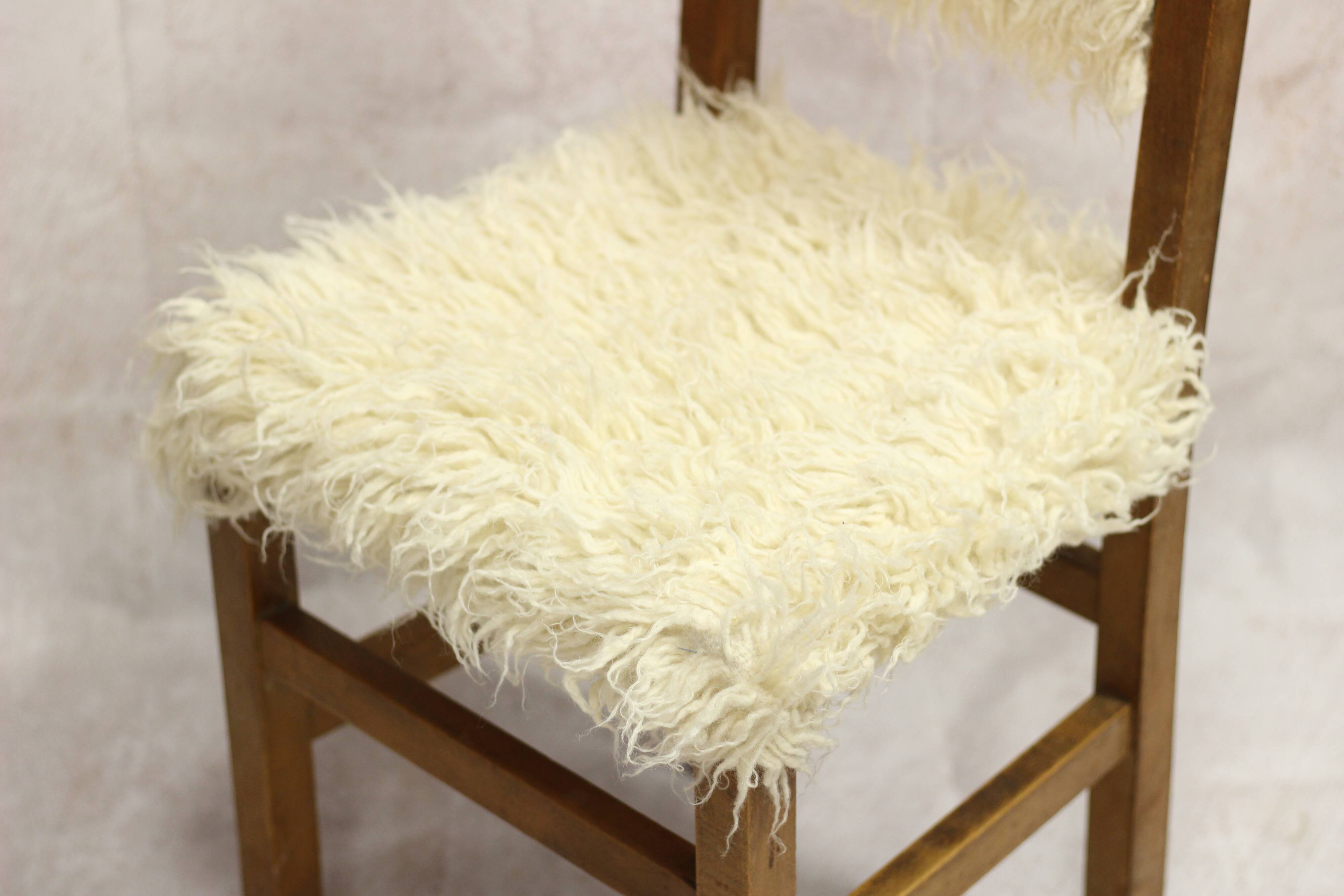 fur and wood chair
