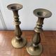 2 large brass candle holders