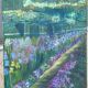 Huile sur toile impressionniste – "Le Jardin aux Iris"