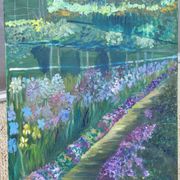 Impressionist oil on canvas – "The Garden of Irises"