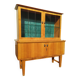Small high sideboard - sideboard - wood - glass - vintage