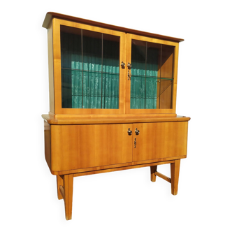 Small high sideboard - sideboard - wood - glazed - vintage