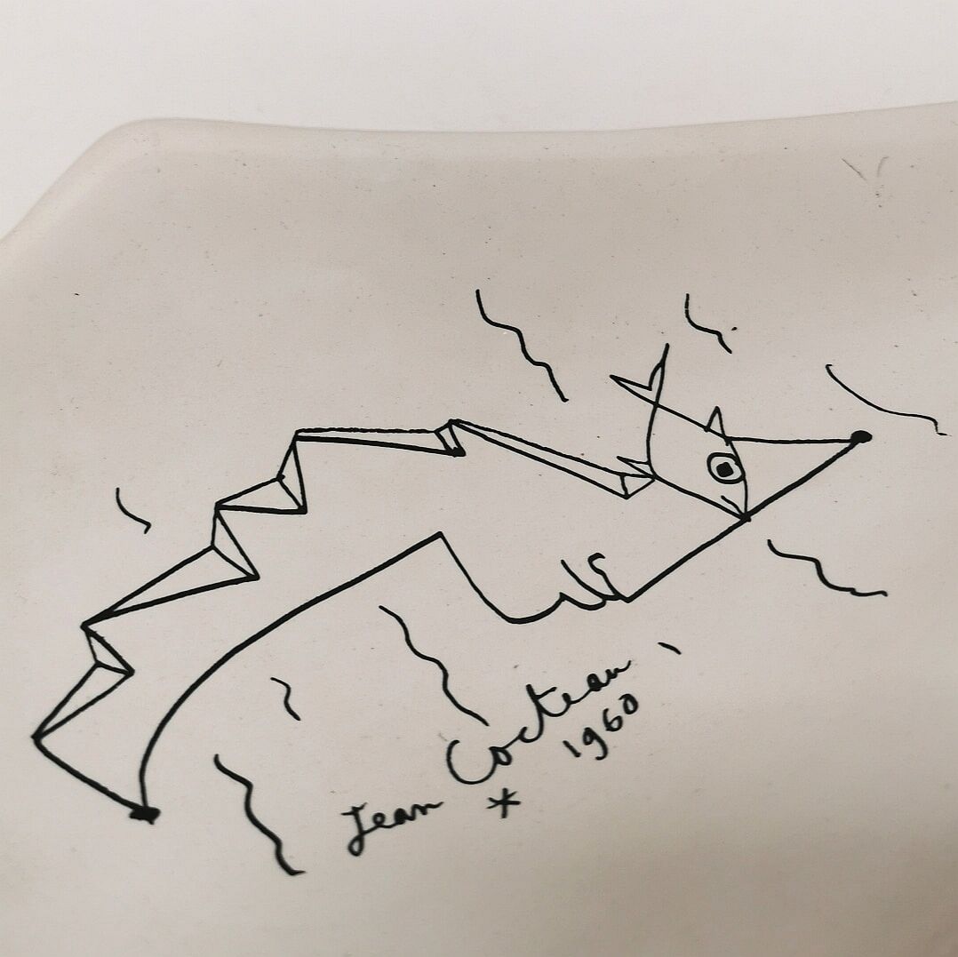 Ashtray / empty ceramic pocket Jean Cocteau, 1960