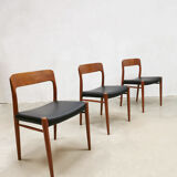 Midcentury design dining chairs Niels Moller Møbelfabrik