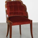 Art Deco “clouds” dining room/side chair with luxurious red upholstery