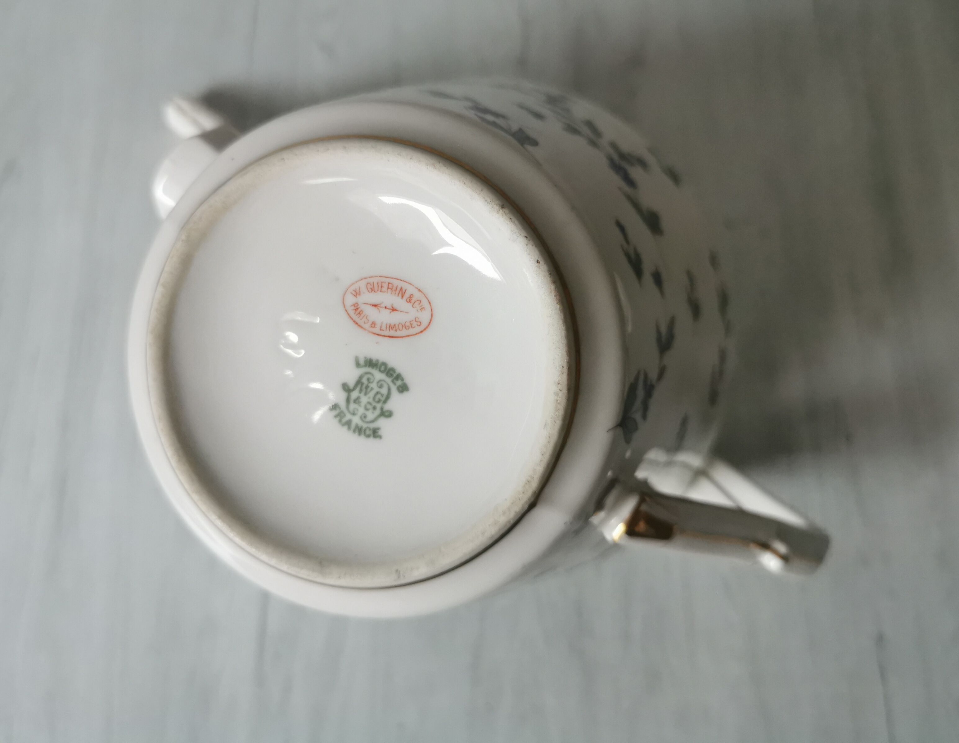 Porcelain barbel tea set Limoges Guérin