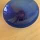 Blue glass salad bowl