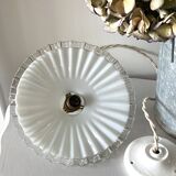 Pleated opaline pendant light
